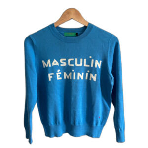 NWOT Clare V Masculin Féminin Blue Crewneck Sweater | Women’s Size S